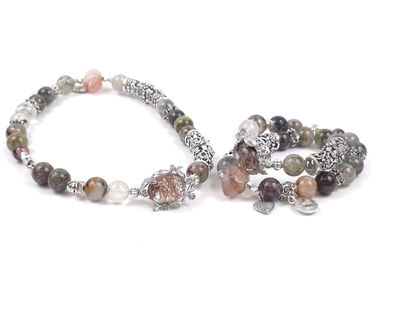 Inner Bloom - Phantom Quartz Double Wrap Bracelet