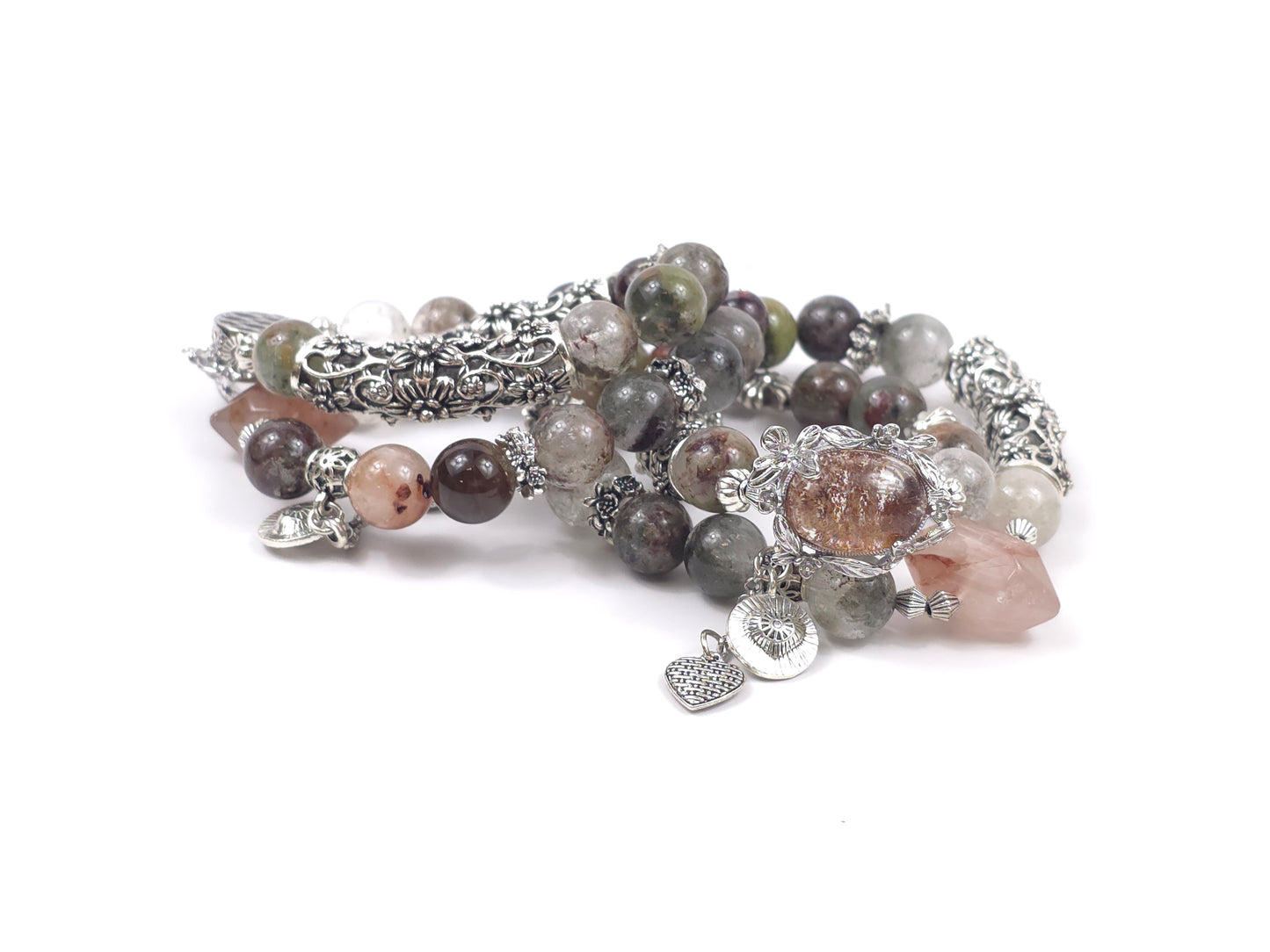 Inner Bloom - Phantom Quartz Double Wrap Bracelet