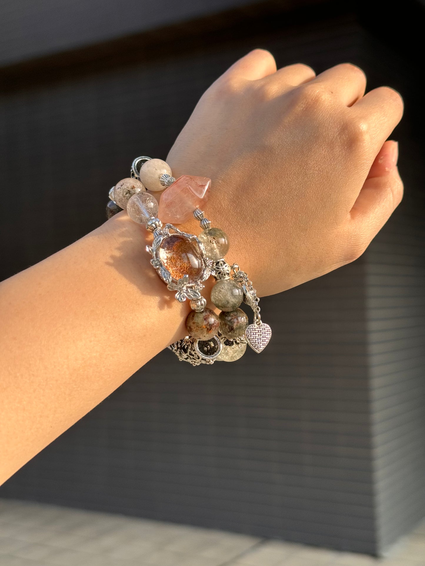 Inner Bloom - Phantom Quartz Double Wrap Bracelet
