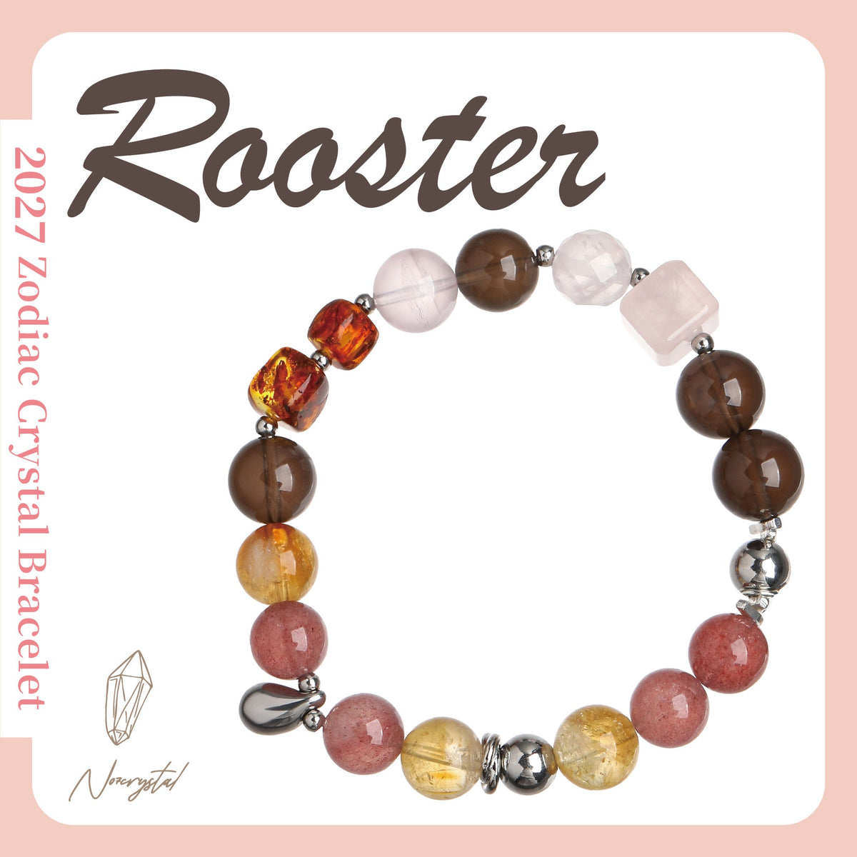 2027 ROOSTER ZODIAC CRYSTAL BRACELET