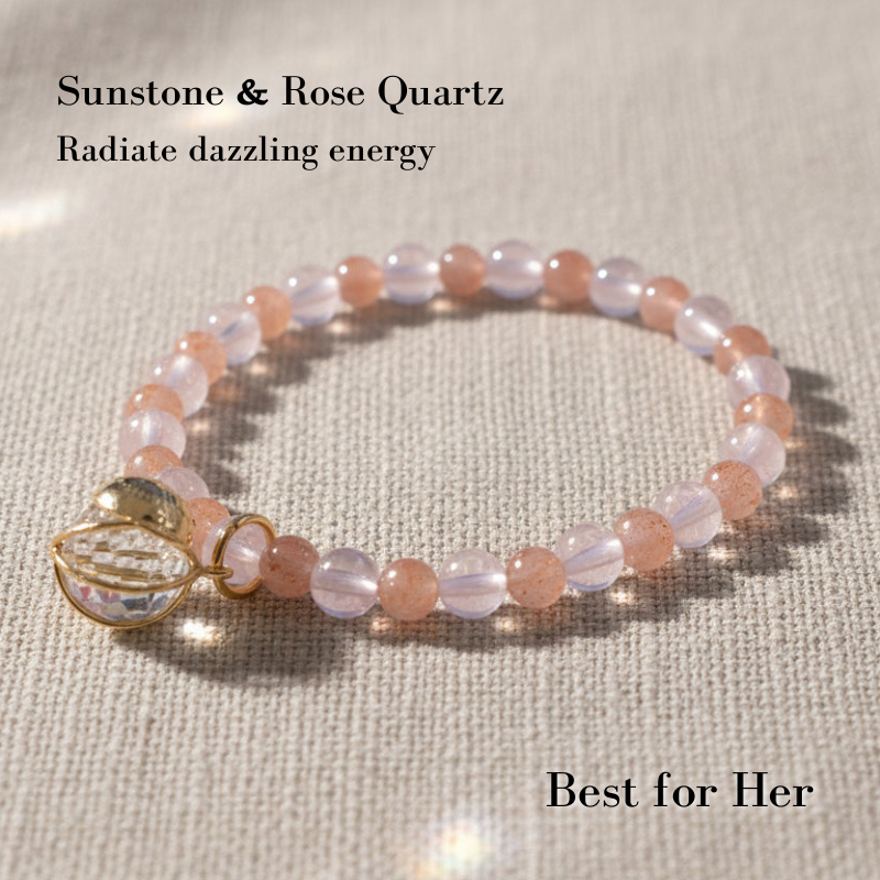 Main Character Energy | Rose Quartz · Sunstone · Sacred Mantra Bead