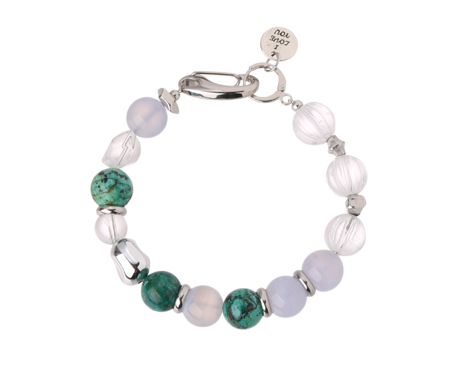 Cool Head | Blue Chalcedony · Chrysocolla · Clear Quartz