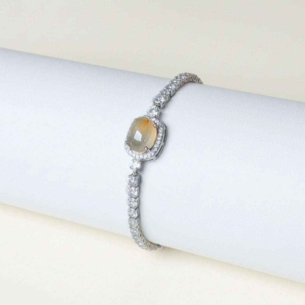 Rainbow Rutilated Quartz Adjustable Bracelet