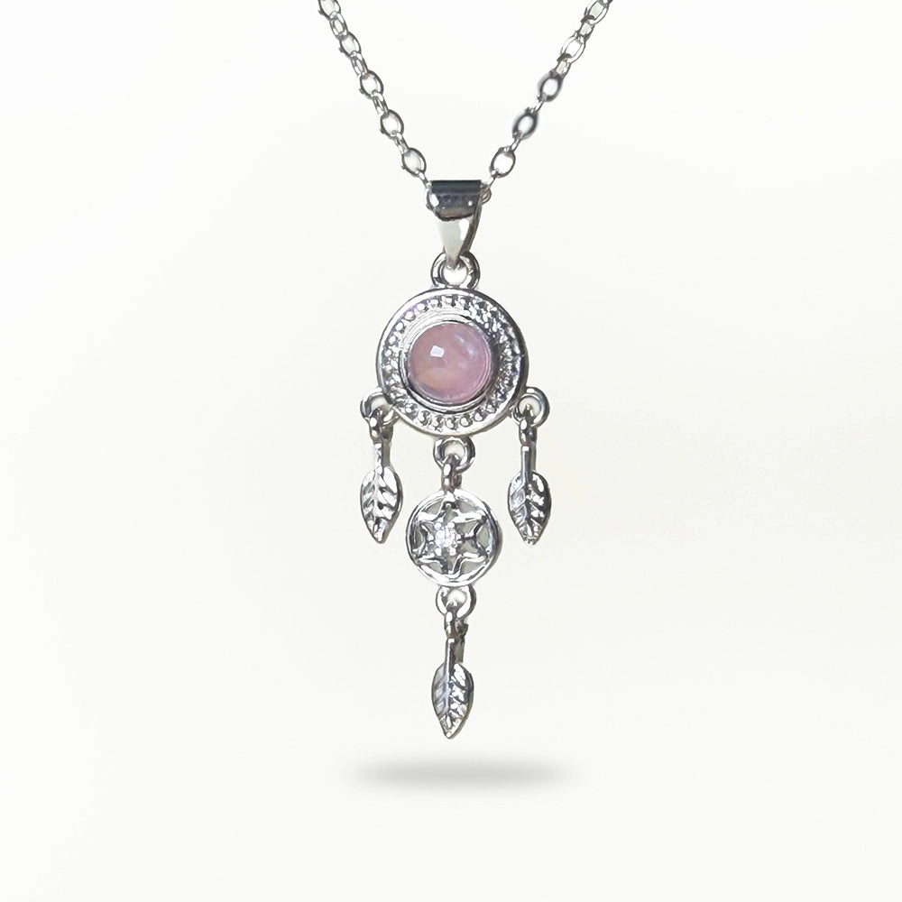 Rose Quartz Dream Catcher Pendant