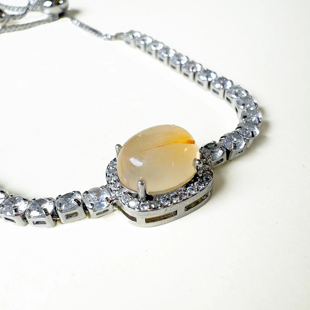 Rainbow Rutilated Quartz Adjustable Bracelet