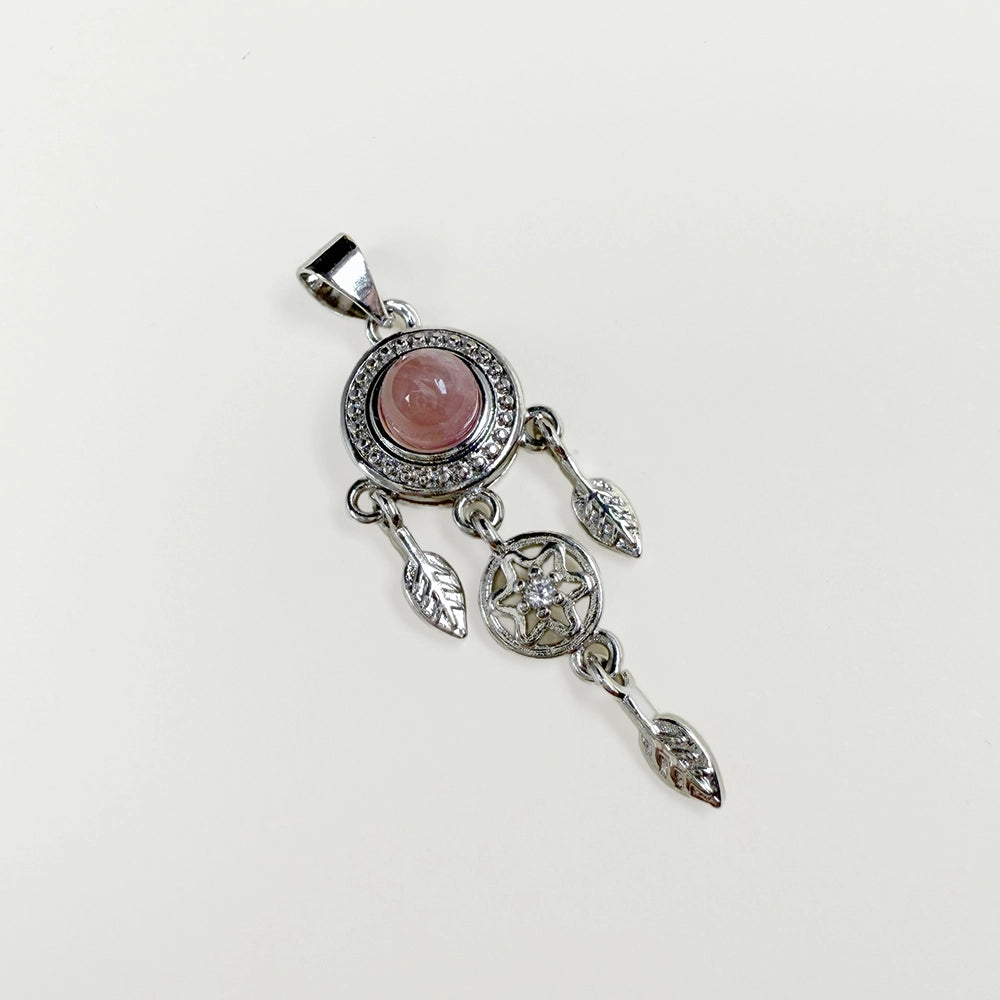 Rose Quartz Dream Catcher Pendant