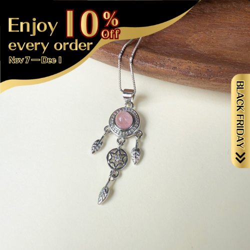 Rose Quartz Dream Catcher Pendant