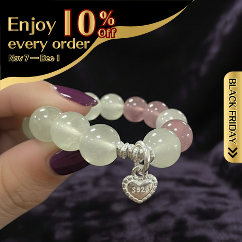 Harmony Shield - Prehnite & Strawberry Quartz Design