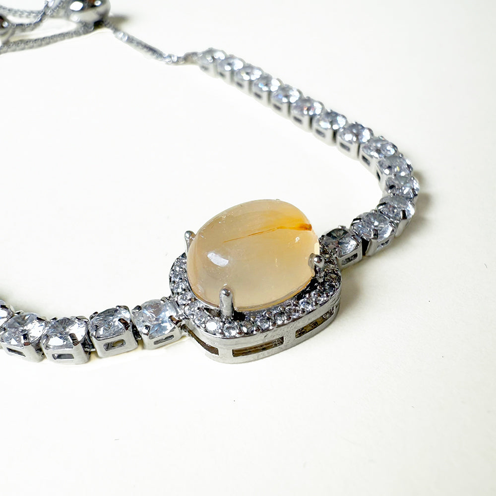 Rainbow Rutilated Quartz Adjustable Bracelet