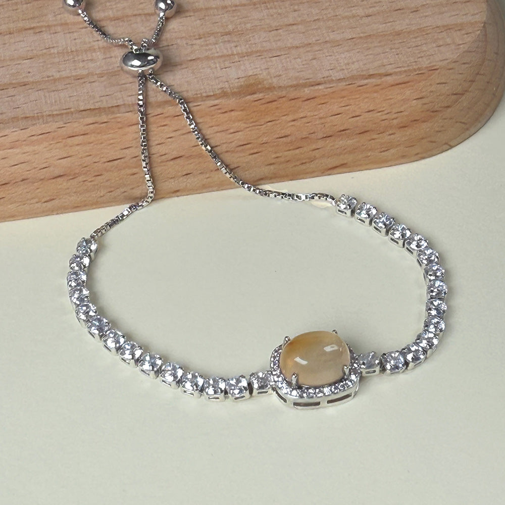 Rainbow Rutilated Quartz Adjustable Bracelet