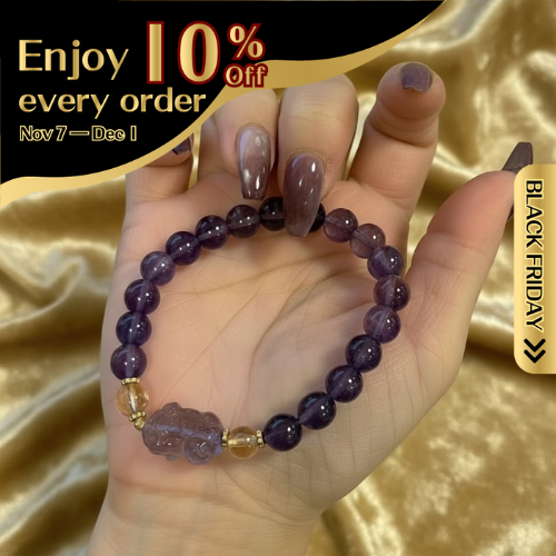 Pixiu Bracelet with Amethyst and Citrine