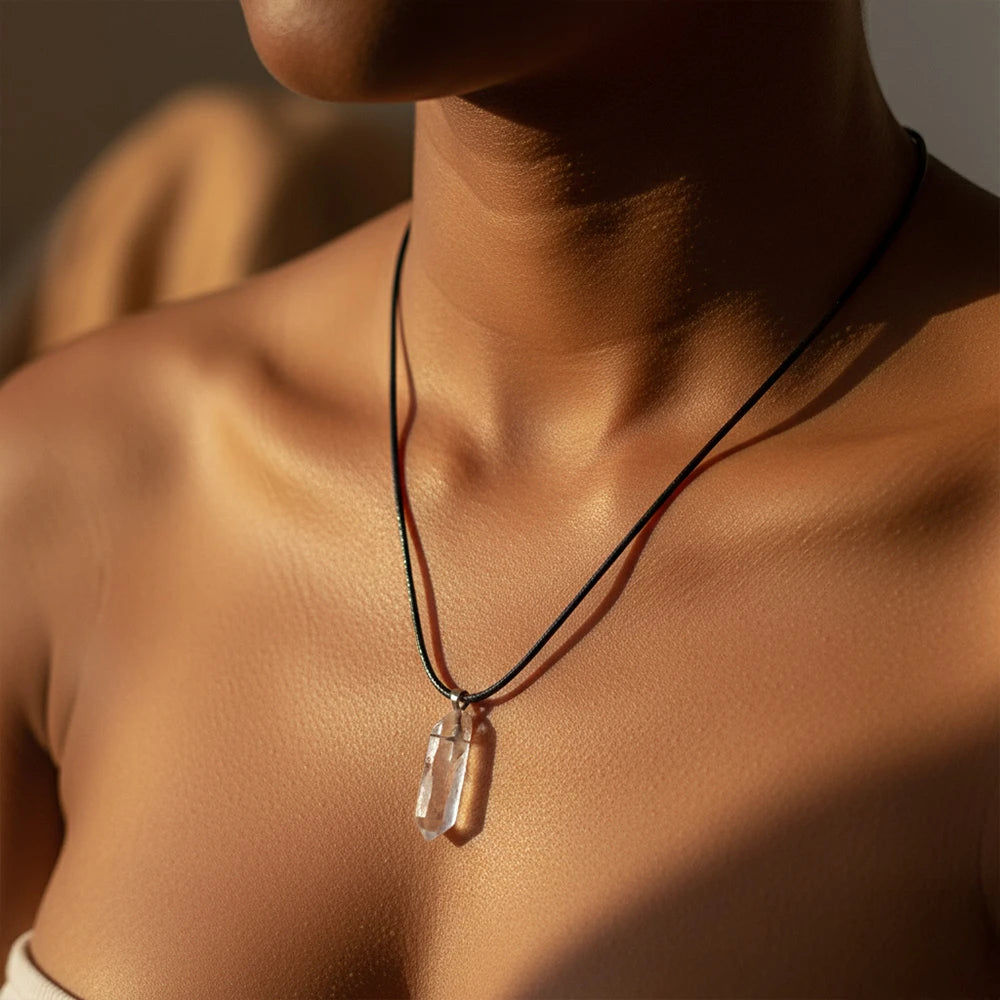 Clear Quartz Point Necklace