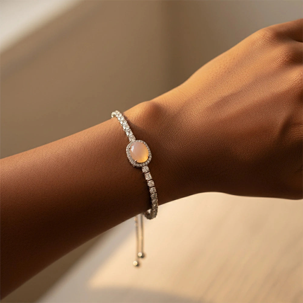 Rainbow Rutilated Quartz Adjustable Bracelet