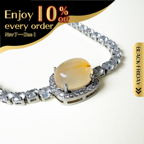 Rainbow Rutilated Quartz Adjustable Bracelet