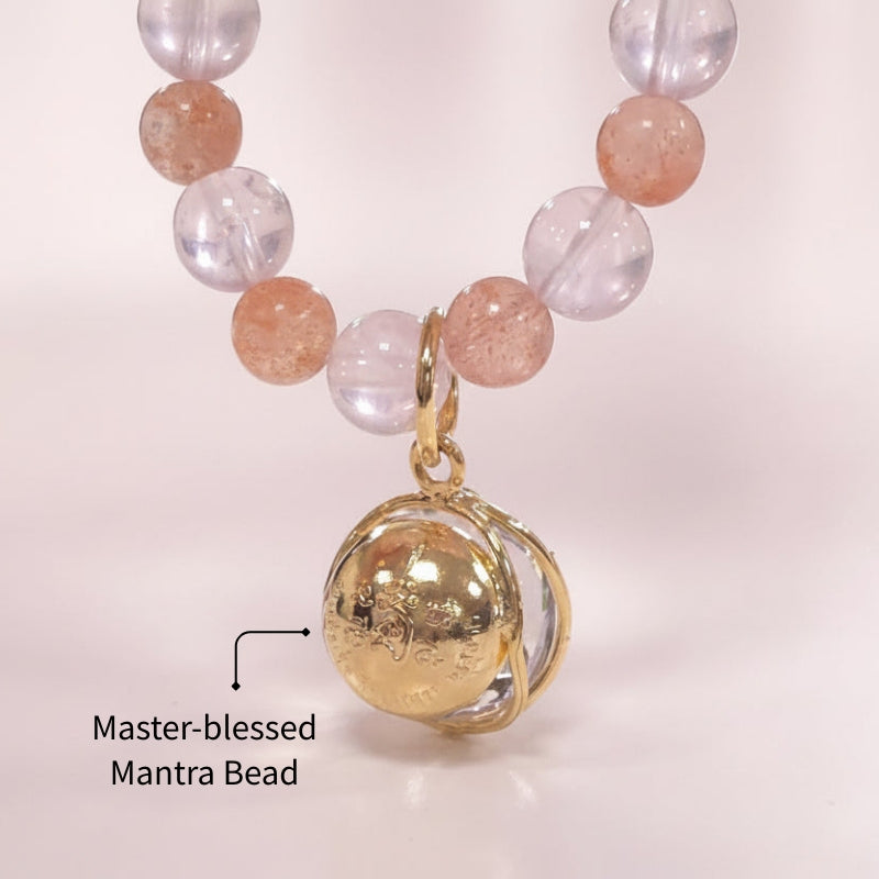 Main Character Energy | Rose Quartz · Sunstone · Sacred Mantra Bead