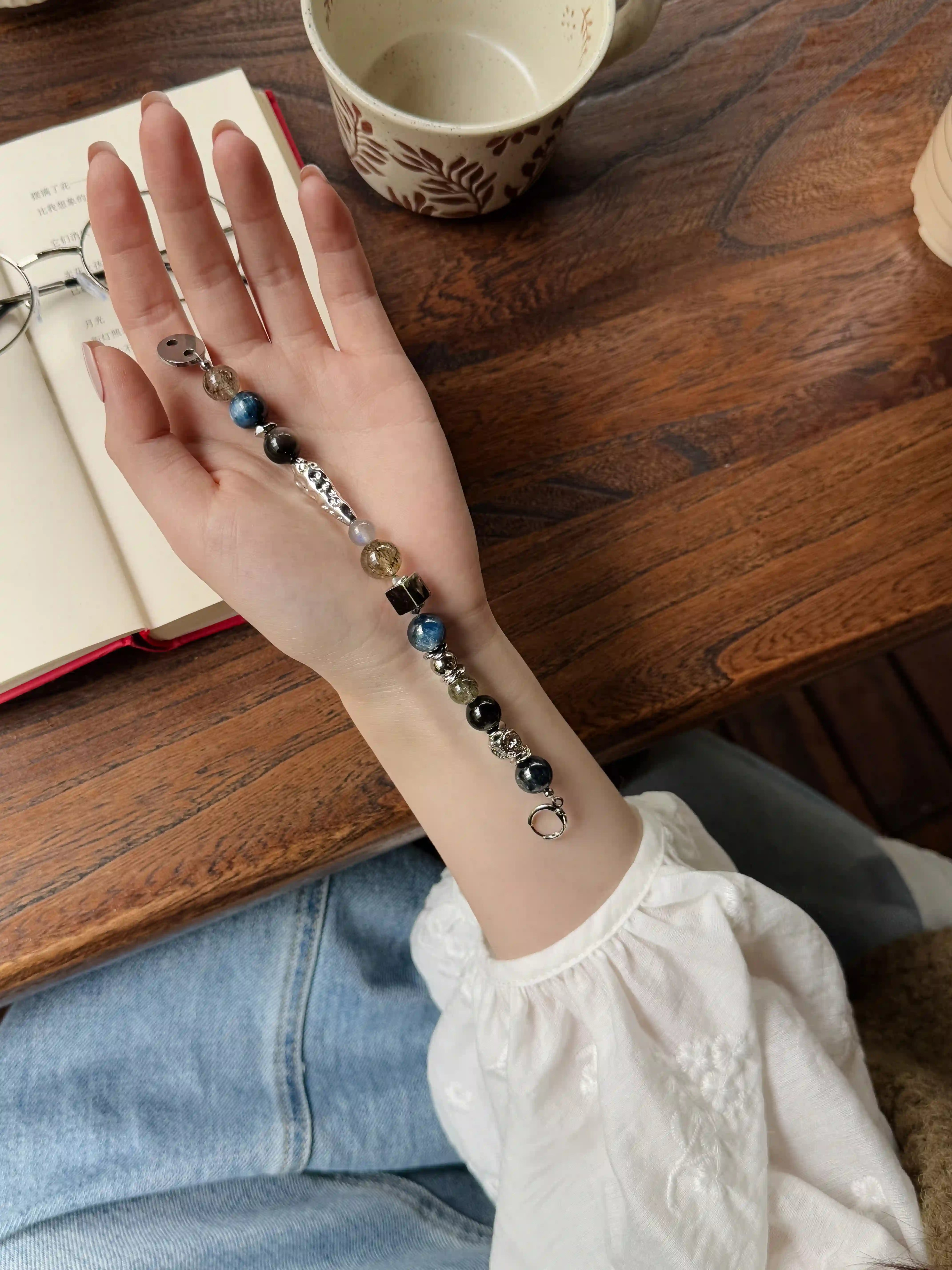 Calm Under Pressure | Black Obsidian · Labradorite · Green Rutilated Quartz Bracelet