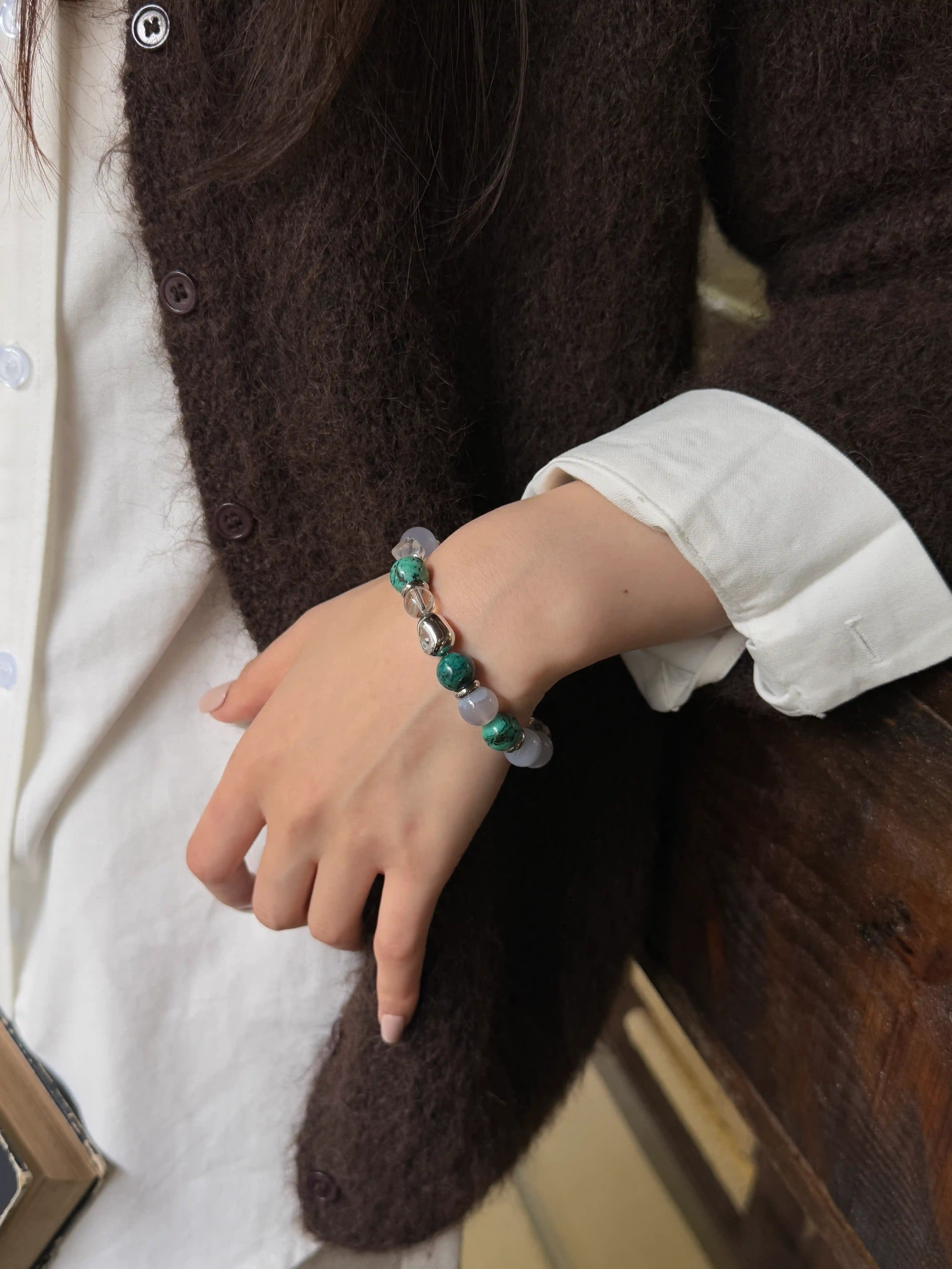 Cool Head | Blue Chalcedony · Chrysocolla · Clear Quartz