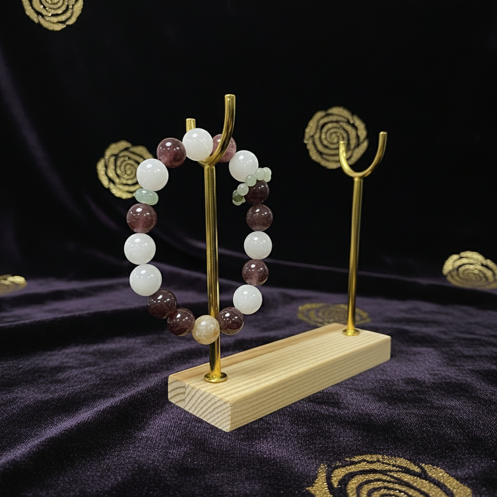 Harmony Bloom - Strawberry Quartz & White Phantom Quartz Design