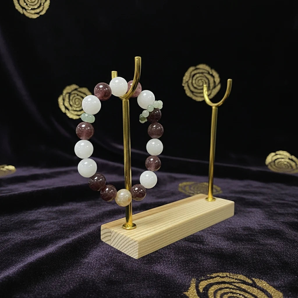 Harmony Bloom - Strawberry Quartz & White Phantom Quartz Design