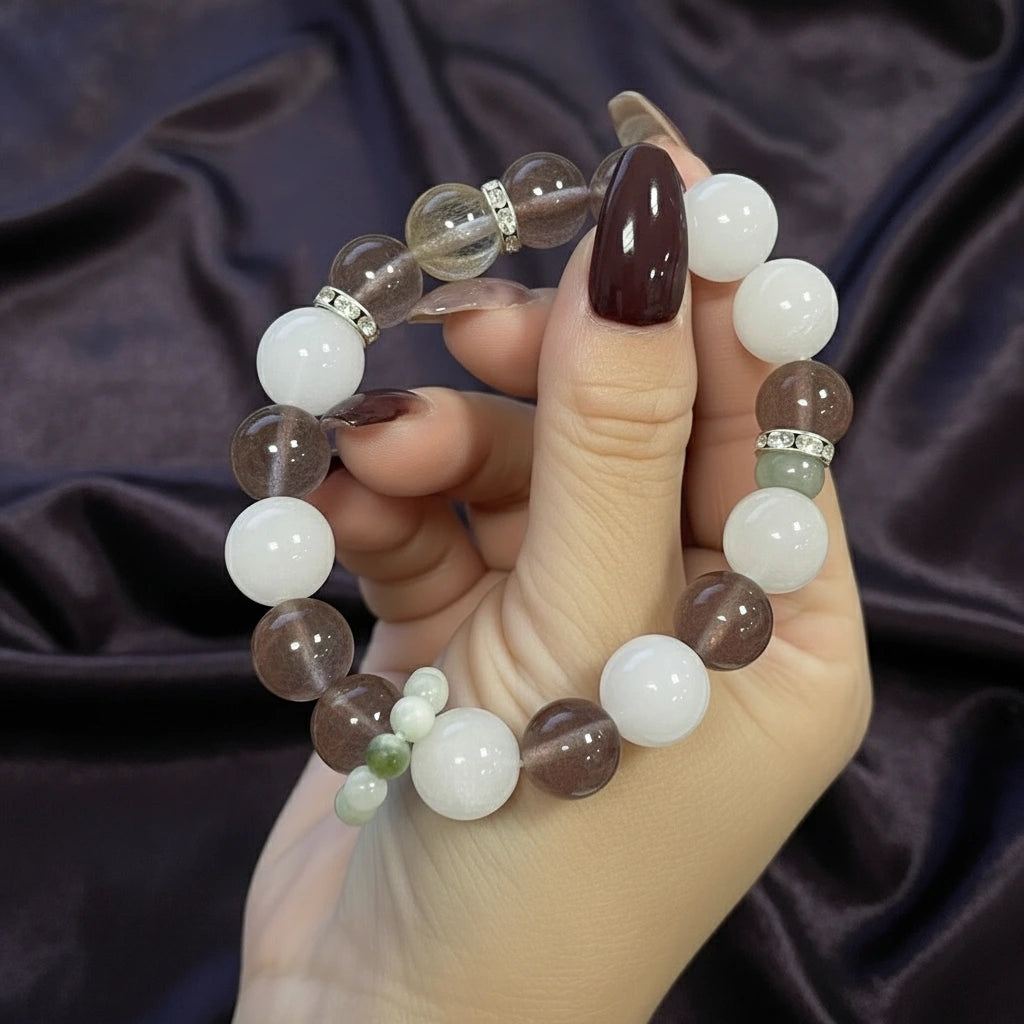 Harmony Bloom - Strawberry Quartz & White Phantom Quartz Design