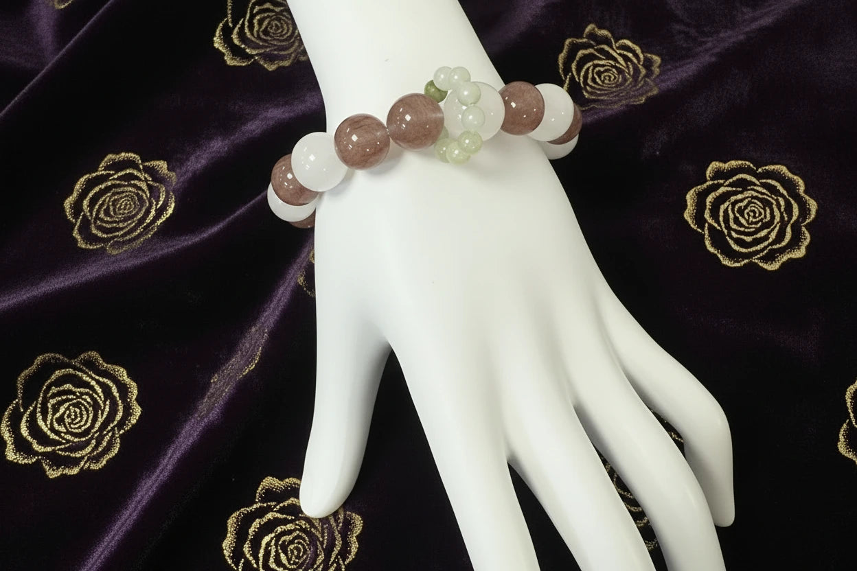 Harmony Bloom - Strawberry Quartz & White Phantom Quartz Design