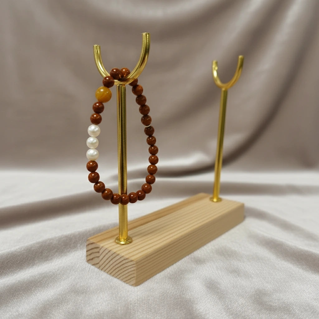 Vital Spark - Red Agate, Pearl & Tiger's Eye Design