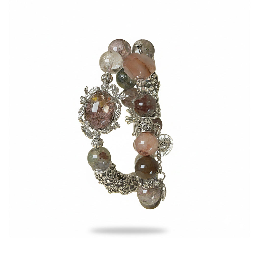 Inner Bloom - Phantom Quartz Double Wrap Bracelet