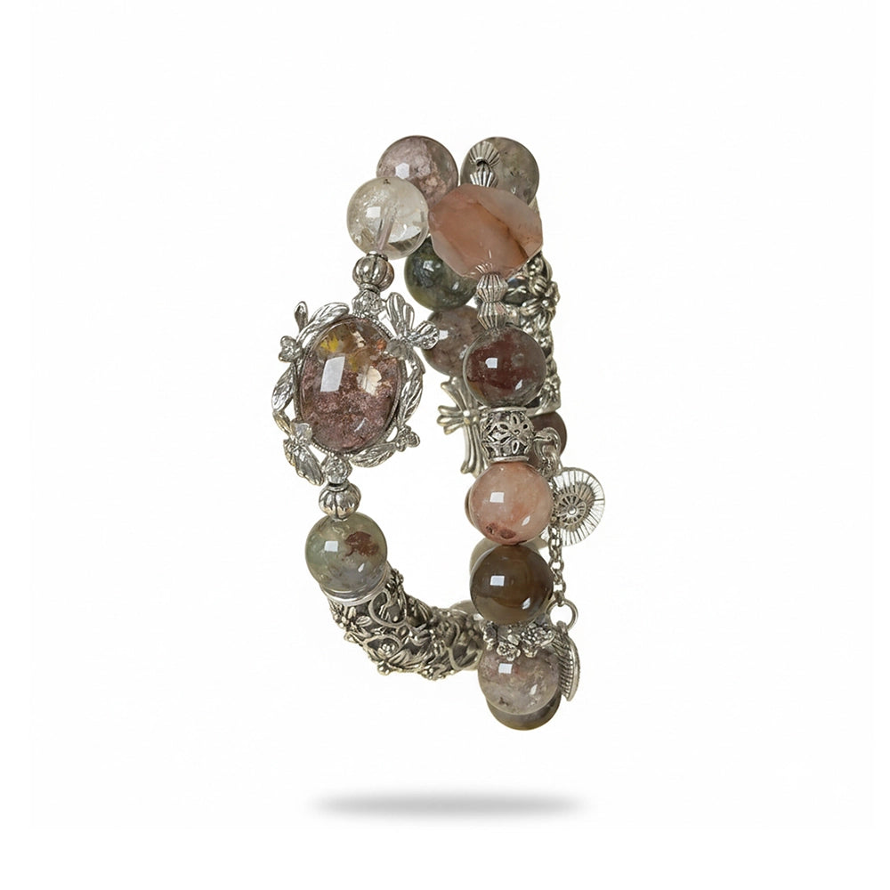Inner Bloom - Phantom Quartz Double Wrap Bracelet