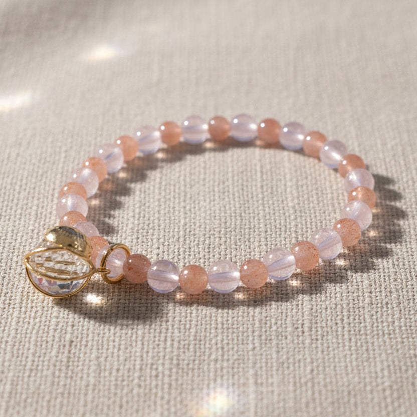 Main Character Energy | Rose Quartz · Sunstone · Sacred Mantra Bead